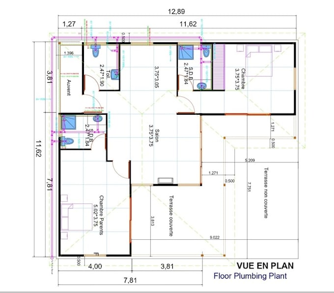 design your plumbing drawing using autocad