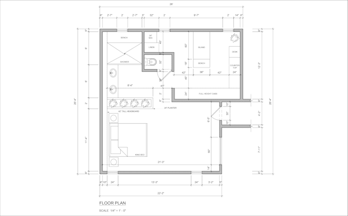 design, propose, create 2d architectural floor plan, blueprint autocad
