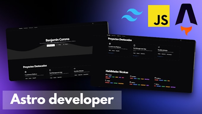 build a modern portfolio using astro js and tailwindcss