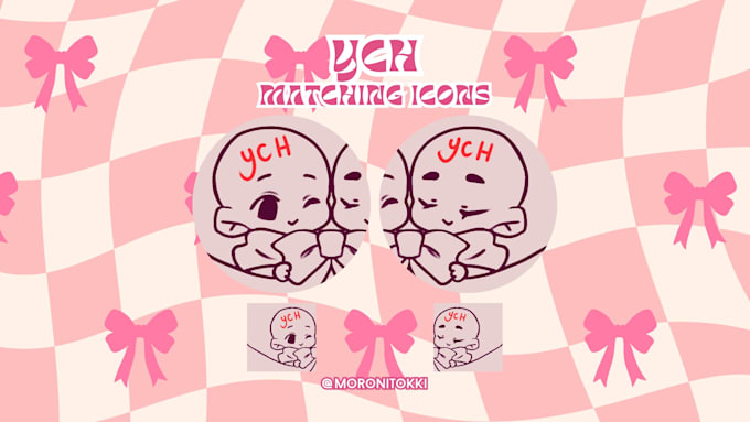 draw a cute chibi ych matching icon shared bond