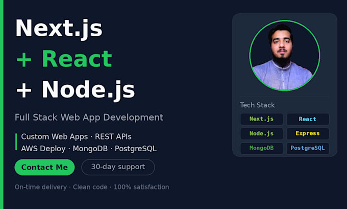 build your nextjs and react web app with nodejs backend