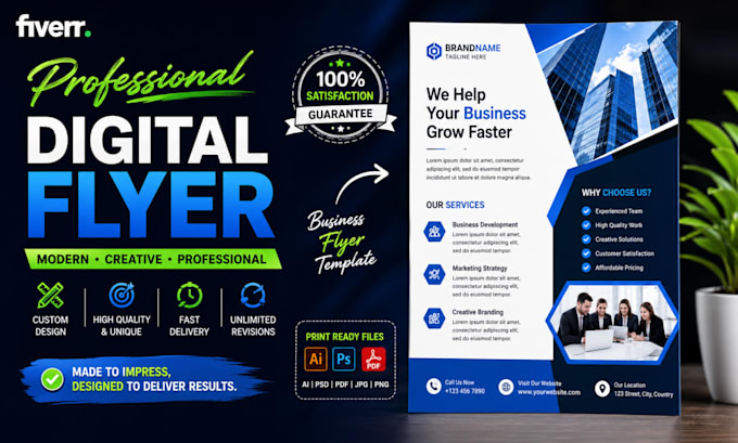 create digital company profile professional business flyer pamphlet design