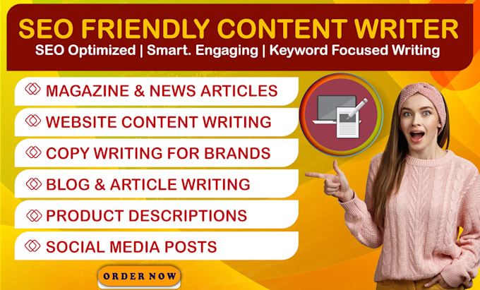 be your SEO friendly content writer  as a copywriter