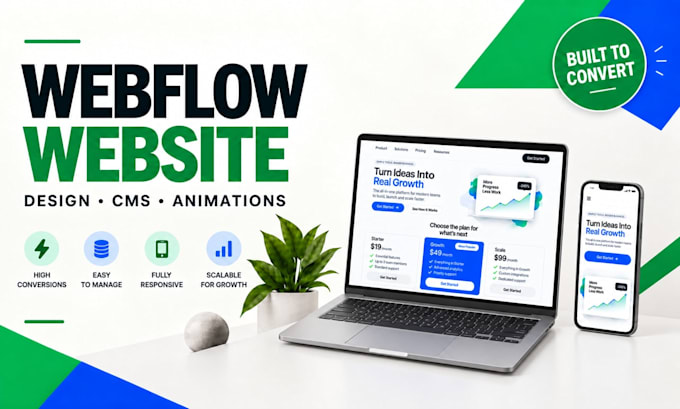design a high converting webflow website for your saas business