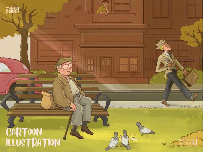 draw cartoon illustration for you