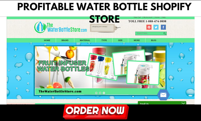 design profitable water bottle shopify store flask store water bottle, flask web