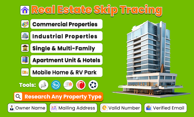 do provide commercial property leads with skip tracing