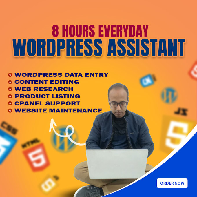 do wordpress content uploads and data entry as a virtual assistant