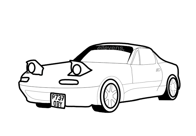 draw a custom line work of your car