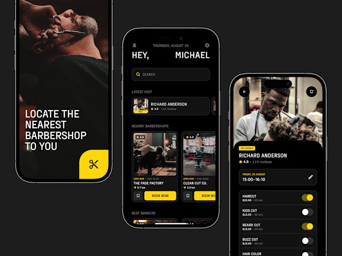 develop barber app, spa app, salon app, appointment booking employee app