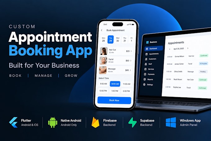 design and develop appointment booking and scheduling apps