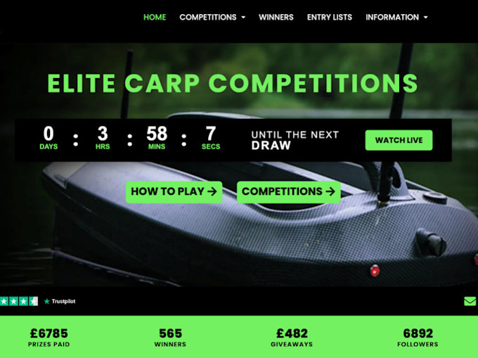 create raffle website, competition website giveaway website raffle business
