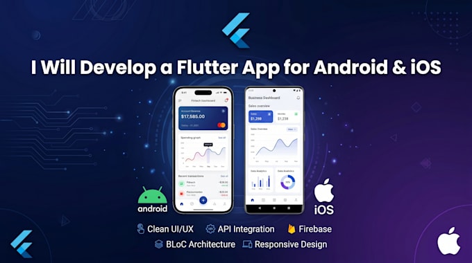 develop a flutter app for android and ios