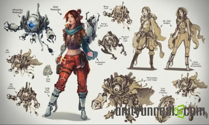 design concept art, characters and environments