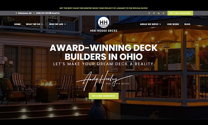 design contractor, construction, commercial roofing, drywall website