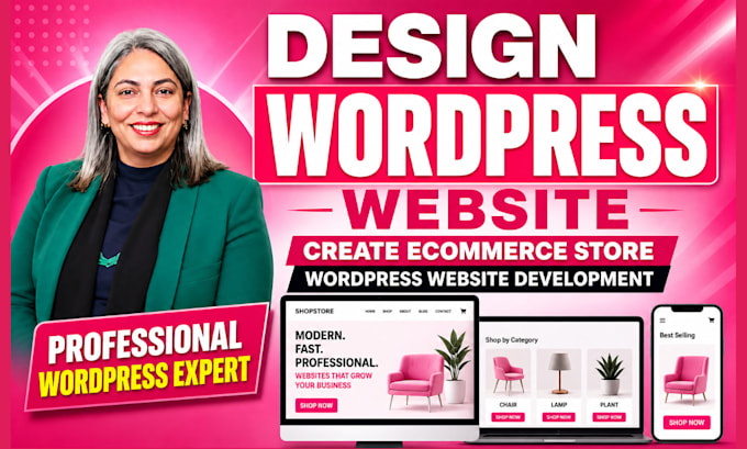design wordpress website, create ecommerce store or website development