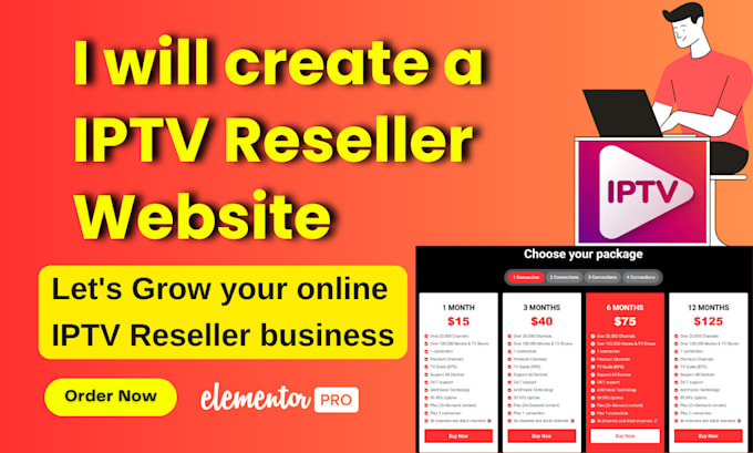 create an iptv reseller website with secure payment gateway and full automation