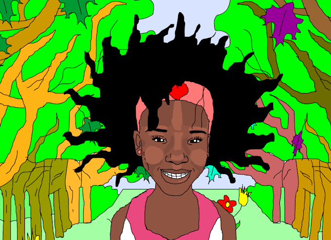 create a custom cartoon portrait with background