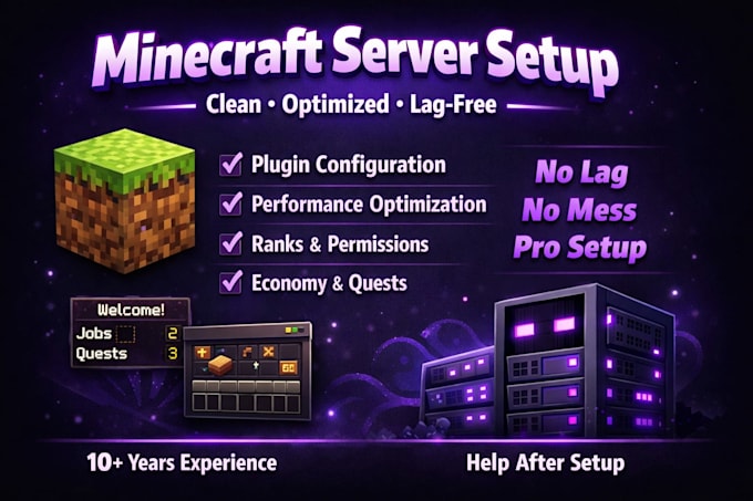 setup minecraft servers or configs for you