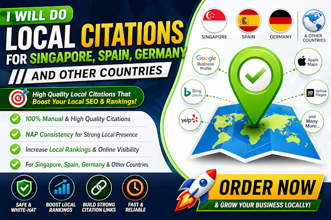 do singapore citations, spain, germany and uk local citations