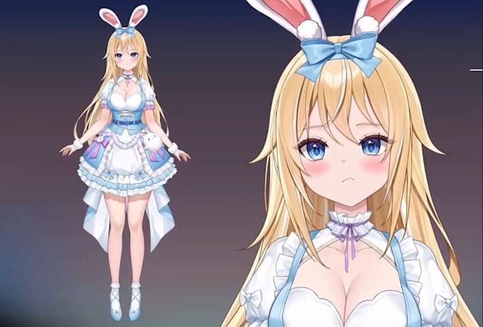 draw and rig live2d vtuber model 2d vtuber model vtuber rigging anime vtuber