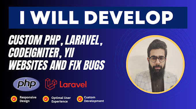 develop custom php, laravel, codeigniter, yii2 websites and fix bugs and errors