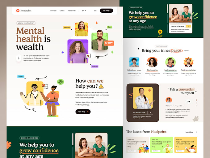 mental health therapy, counseling services website design