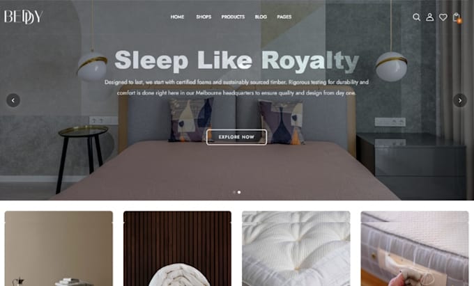 design bedding shopify store mattress bedsheet store duvet website pillow store