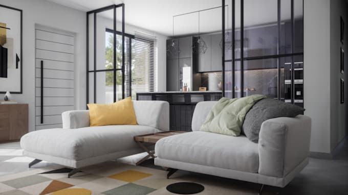 buildup 3d house rendering,ikitchen interior, livingroom,exterior design,render