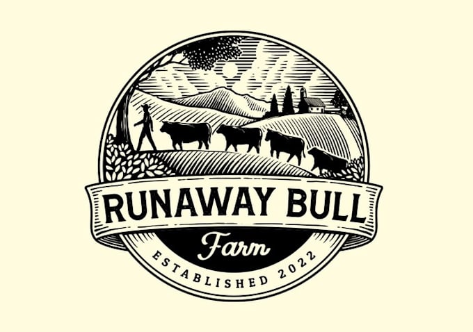 design unique super creative runaway bull logo