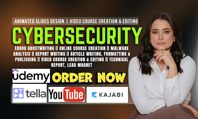 do cybersecurity video course, animated slides design, malware analysis