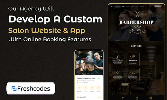 develop a custom salon app and salon website with online booking features