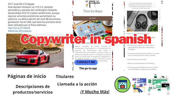 copywrite engaging copy for your services website in spanish