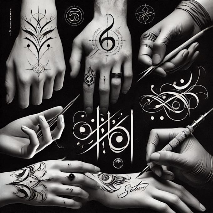 create arabic and persian minimal calligraphy tattoo