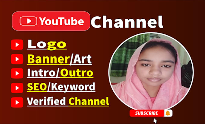 youtube channel create and setup with logo, art, SEO