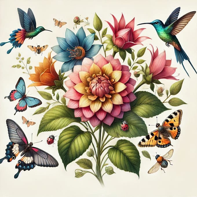 paint watercolor flowers and botanical