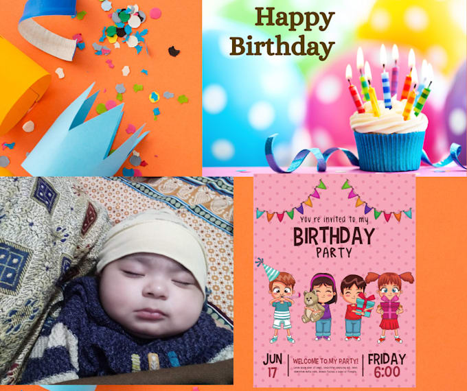 design amazing  birthday invitation video for kids