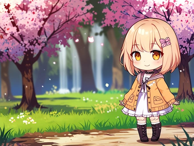 draw your character into cute chibi illustration