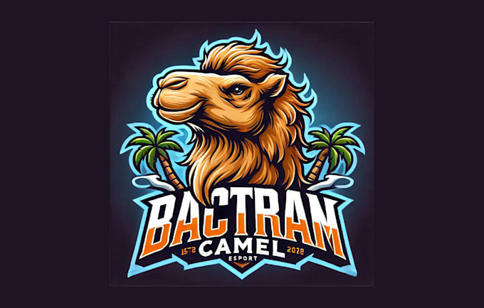 do unique bactrian camel mascot logo with free source file