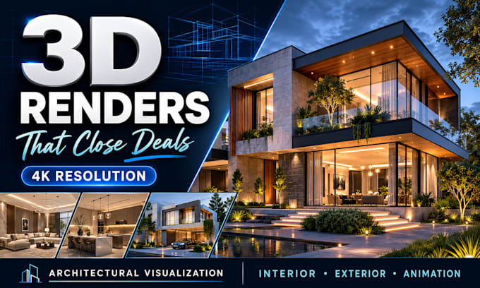 design photorealistic 3d exterior and interior rendering from your floor plans