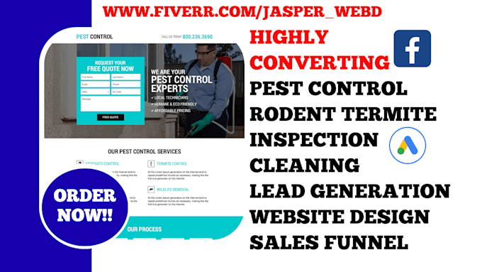 generate pest control, rodent, termite inspection cleaning leads and website