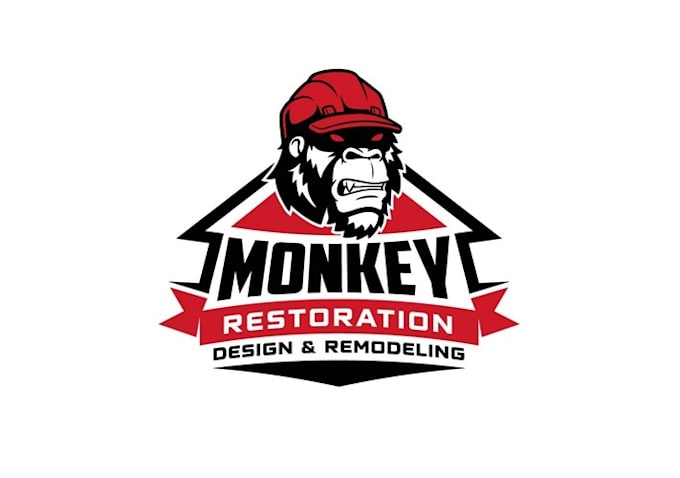 design aggressive monkey remodeling company logo