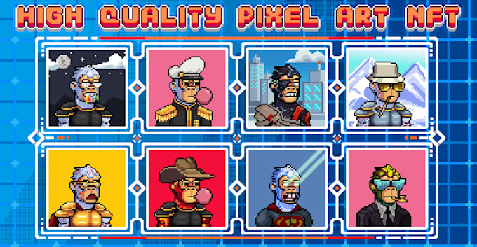 draw unique pixel art nft collection with metadata