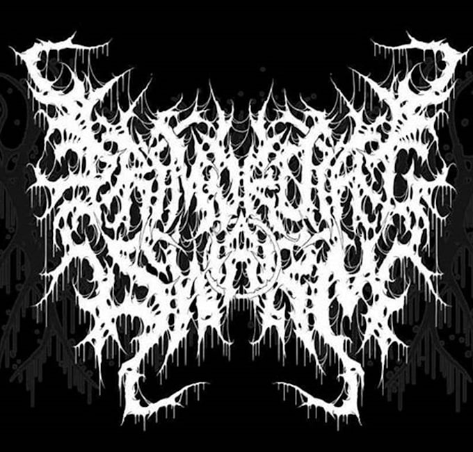 design death metal logo with texture and chrome effect