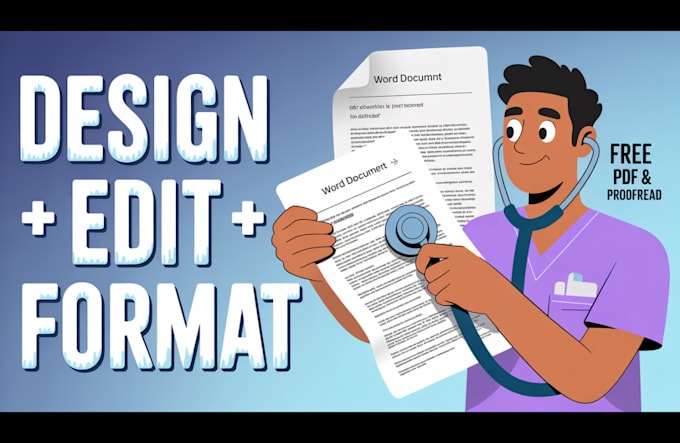 design, edit, do formatting for your word document, free proofread, conversion