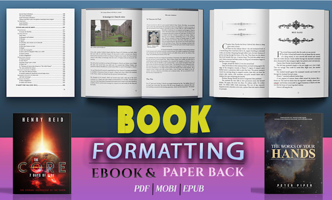 do book formatting, kindle ebook formatting and paperback formatting for KDP