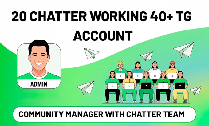 be telegram community manager or admin with 20 chatters for crypto project