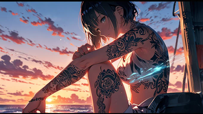 draw watercolor tattoo design