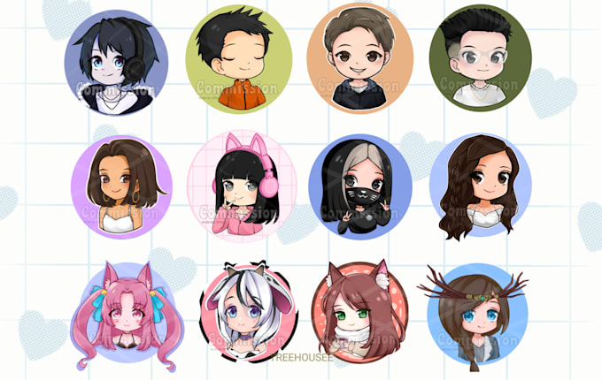 create chibi icon, logo, and profil pic from your characters