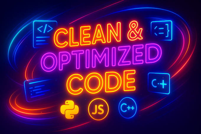 write clean and optimized code for your project